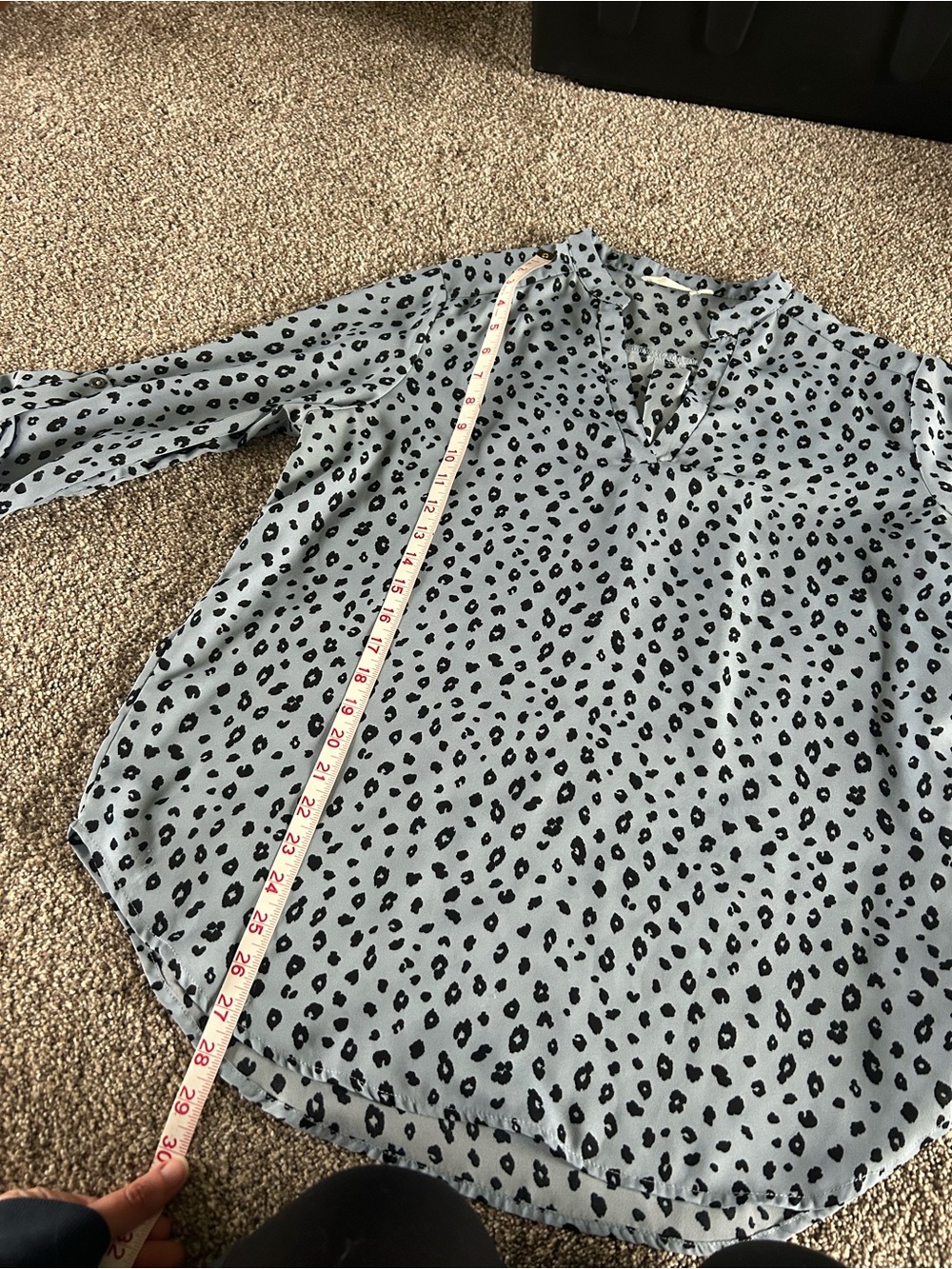 Lush Light Blue Leopard Print Blouse View 2